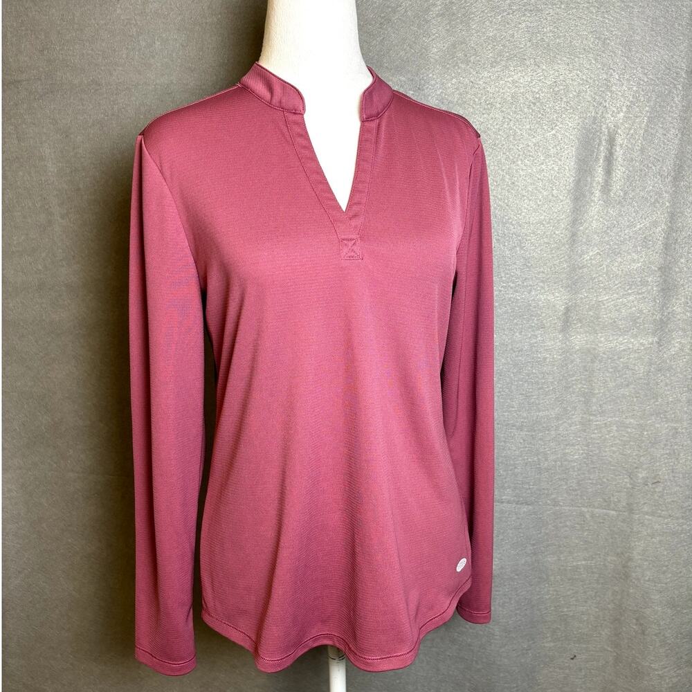 Reel Legends Women's Performance Outfitters Freeline Pink V Neck Top Size M